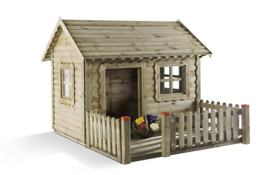 Spielhaus Lucas Kinderspielhaus Gartenhaus mit Terrasse Holzhaus für