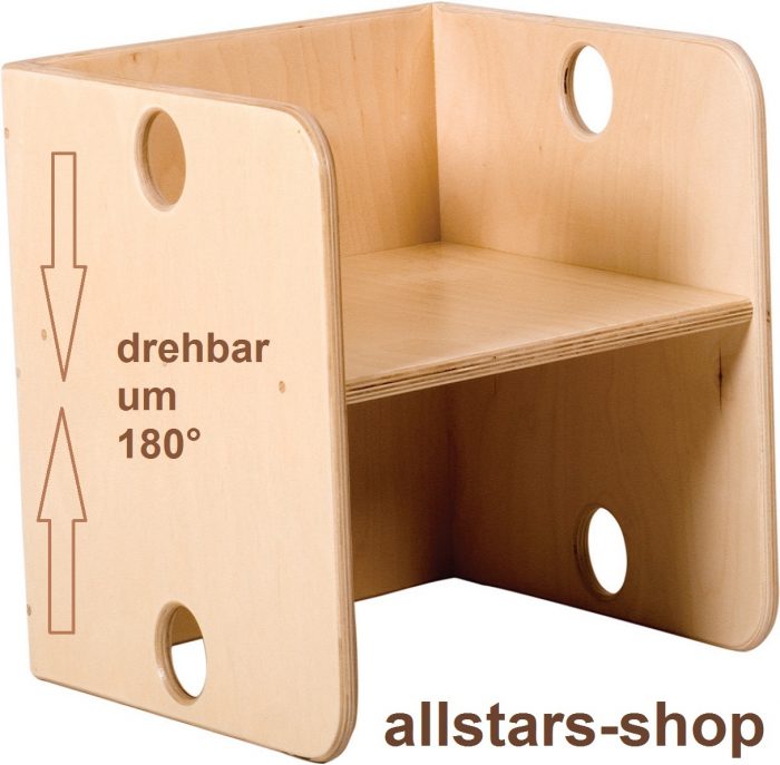 Allstars Stuhl Hocker wandelbar zur Kinder Sitzgarnitur hochwertig aus